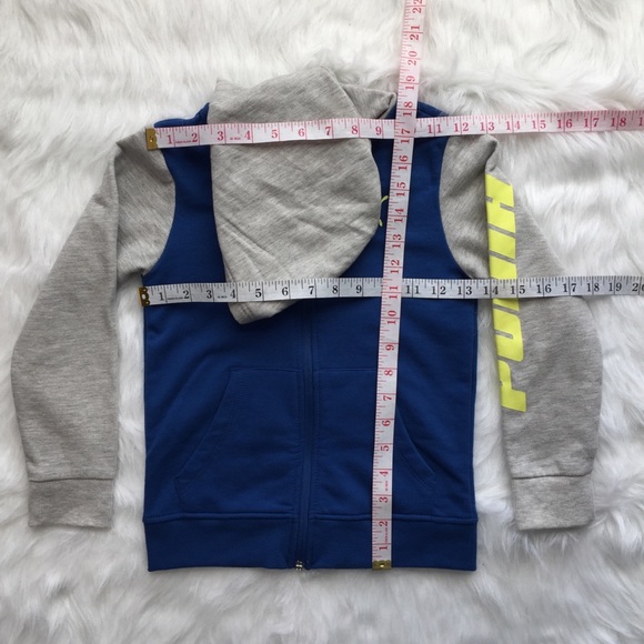 Puma Blue & Gray Hoodie Fully Zipper Jacket - Picture 7 of 7